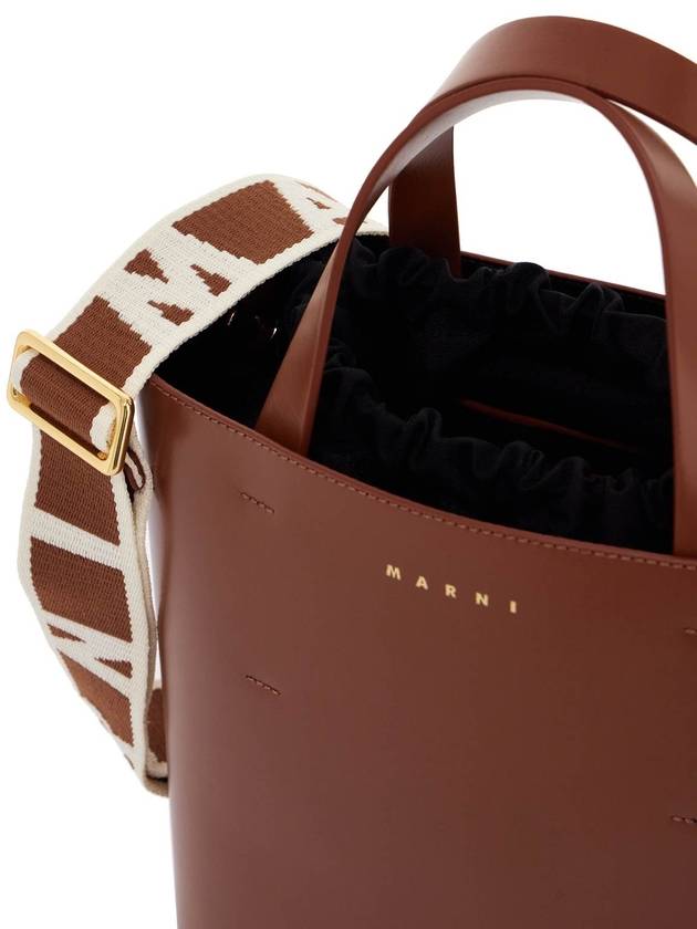 Museo Small Leather Tote Bag Brown - MARNI - BALAAN 4