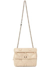 Rockstud Foldover Lambskin Leather Shoulder Bag Beige - VALENTINO - BALAAN 8