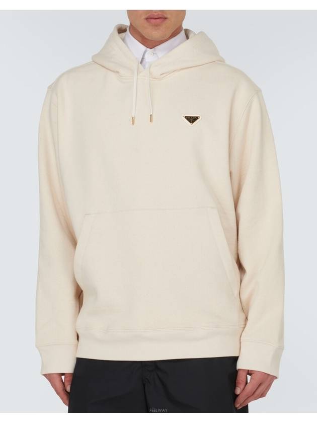 Prada Cotton Fleece Hoodie Natural - PRADA - BALAAN 2