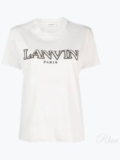 Classic Embroidered Curb Short Sleeve T-Shirt White - LANVIN - BALAAN 2