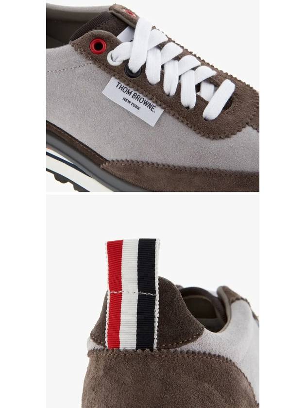 Suede Tech Runner Low Top Sneakers Grey - THOM BROWNE - BALAAN 4