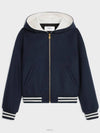 Teddy Double Face Cashmere Hooded Jacket Navy - CELINE - BALAAN 4