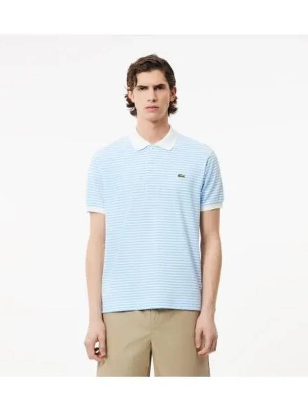 Men s Classic Fit Striped Polo Light Blue - LACOSTE - BALAAN 1