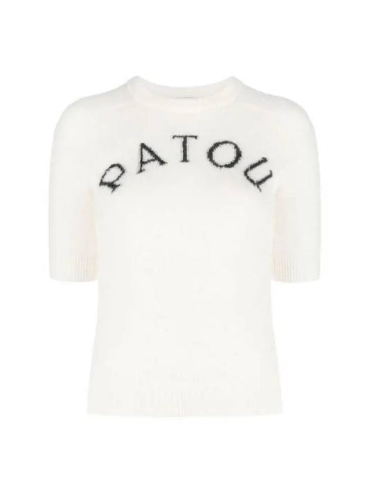 logo intarsia knit top white - PATOU - BALAAN 2