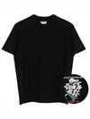 Flower Print Short Sleeve T-Shirt Black - WOOYOUNGMI - BALAAN 5