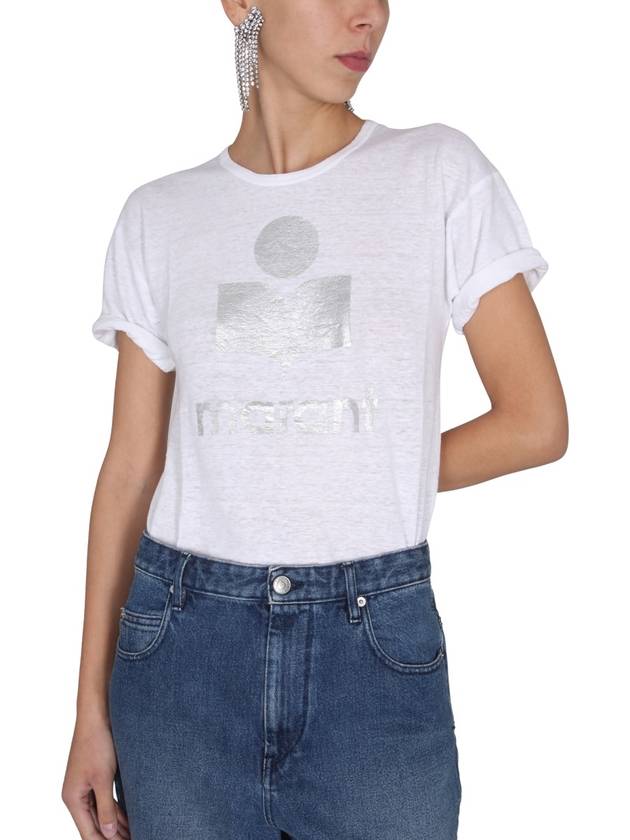 Koldi Linen Short Sleeve T-Shirt White - ISABEL MARANT ETOILE - BALAAN 7