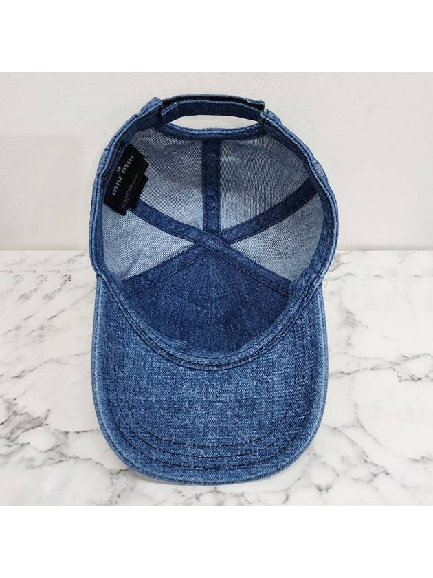 Logo Denim Ball Cap Navy - MIU MIU - BALAAN 9