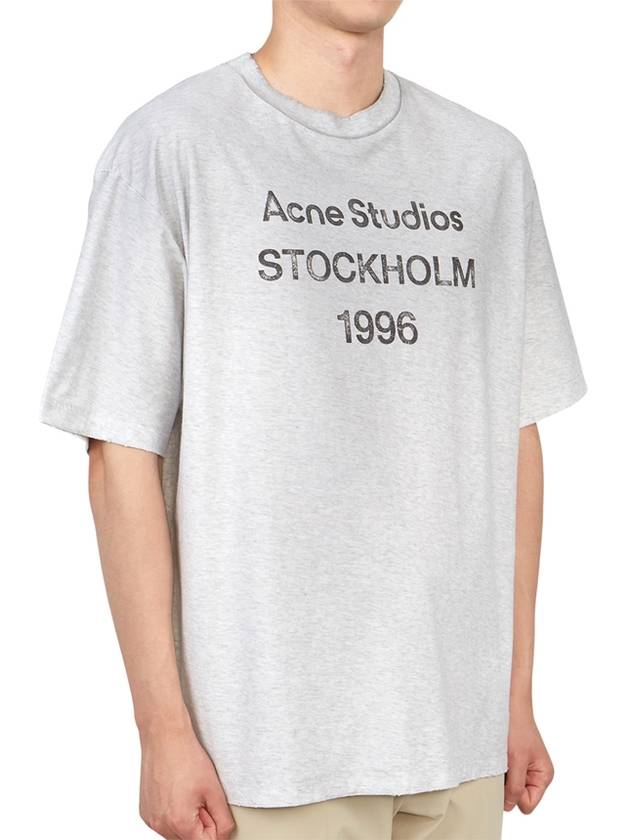 Stamp Logo Short Sleeve T-Shirt Grey Melange - ACNE STUDIOS - BALAAN 4