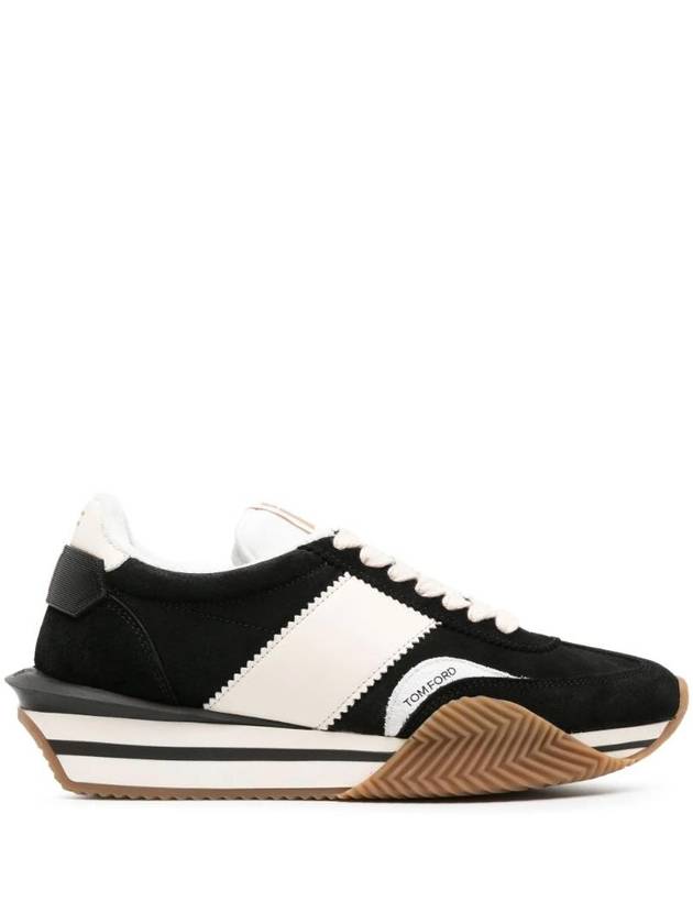 Suede James Sneakers Black Cream - TOM FORD - BALAAN 1