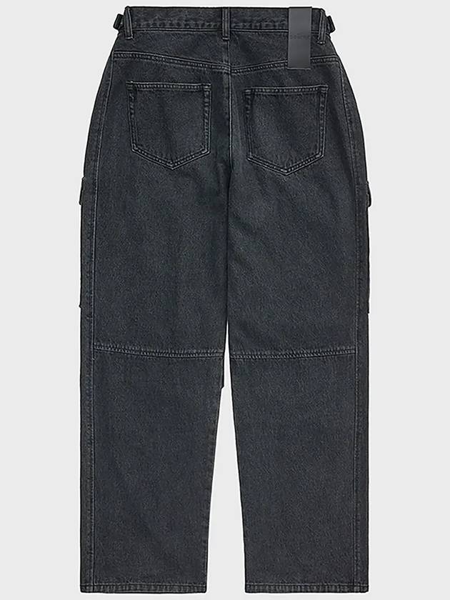 Utility Cargo Denim Wide Pants Grey - NOIRER - BALAAN 4