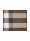 Check Leather International Bifold Wallet Dark Birch Brown - BURBERRY - BALAAN 3