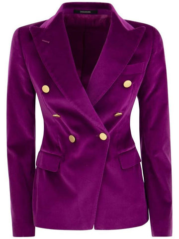 ALICYA - Double-breasted velvet blazer - TAGLIATORE - BALAAN 1