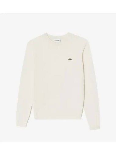 Women s Basic Crew Neck Sweater Cream - LACOSTE - BALAAN 1