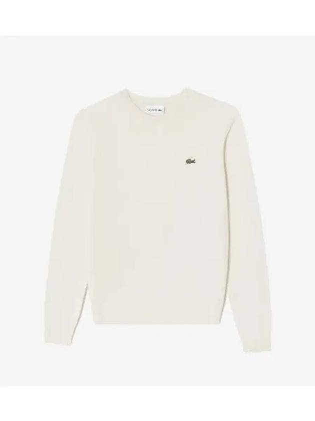 Women s Basic Crew Neck Sweater Cream - LACOSTE - BALAAN 1