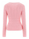 Embroidered Logo Pony Cable Knit Top Pink - POLO RALPH LAUREN - BALAAN 3