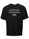 Logo Print Cotton Short Sleeve T-Shirt Fade Black - ACNE STUDIOS - BALAAN 3