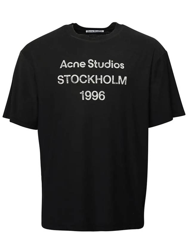 Logo Print Cotton Short Sleeve T-Shirt Fade Black - ACNE STUDIOS - BALAAN 3