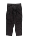 Men's Garment Dying Lens Cargo Straight Pants Black - CP COMPANY - BALAAN.