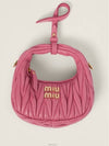 Wander Matelasse Micro Nappa Leather Hobo Mini Bag Begonia Pink - MIU MIU - BALAAN 4