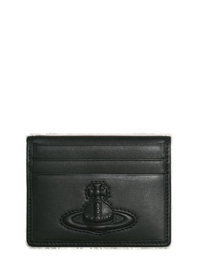 Logo Embossed Bi-Fold Card Wallet Black - VIVIENNE WESTWOOD - BALAAN 1