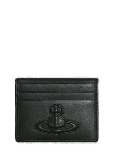 Logo Embossed Bi-Fold Card Wallet Black - VIVIENNE WESTWOOD - BALAAN 1