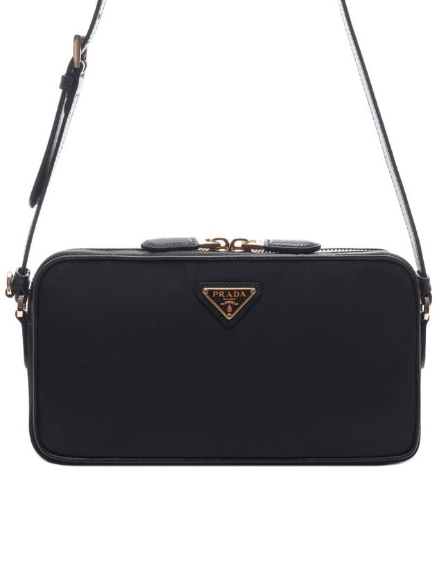 Enamel Triangle Cross Bag Black - PRADA - BALAAN 2