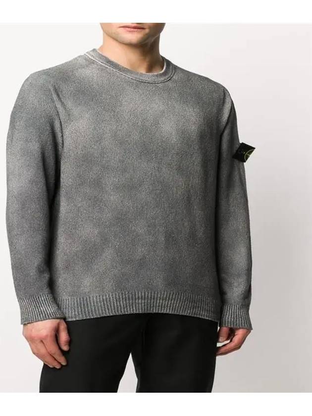 Wappen Patch Handspray Cotton Knit Top Grey - STONE ISLAND - BALAAN 3