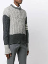 diagonal Aran cable pullover knit top gray - THOM BROWNE - BALAAN.