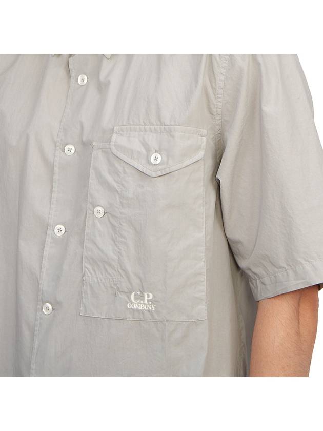 Cotton Popeline Short Sleeve Shirt Grey - CP COMPANY - BALAAN 7