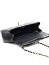 Gold Hardware Top Handle Mini Lambskin Flap Cross Bag Black - CHANEL - BALAAN 6