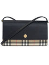 Hannah Check Leather Cross Bag Black Beige - BURBERRY - BALAAN 2