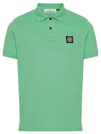 Pique Stretch Cotton Short Sleeve Polo Shirt Green - STONE ISLAND - BALAAN 2