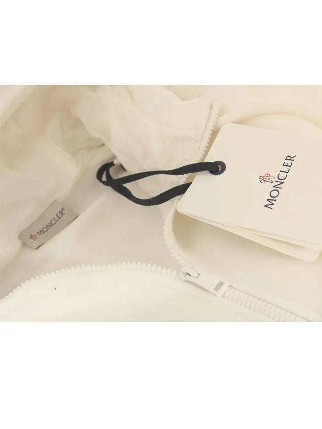 Logo Fleece Zip Up Hoodie Silk White - MONCLER - BALAAN 5