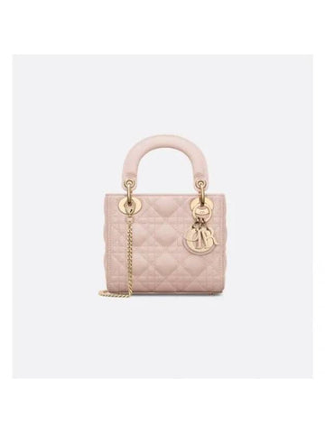 Lady Cannage Small Lambskin Tote Bag Powder Pink - DIOR - BALAAN 1