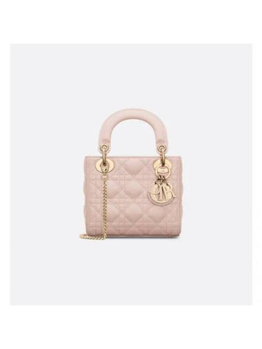 Lady Cannage Small Lambskin Tote Bag Powder Pink - DIOR - BALAAN 1