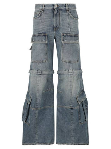 Flared Cargo Straight Jeans Blue - BALENCIAGA - BALAAN 1