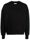 Heart Logo Tone On Tone Sweatshirt Black - AMI - BALAAN 2