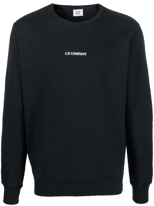 Light Fleece Small Logo Sweatshirt Black - CP COMPANY - BALAAN 1