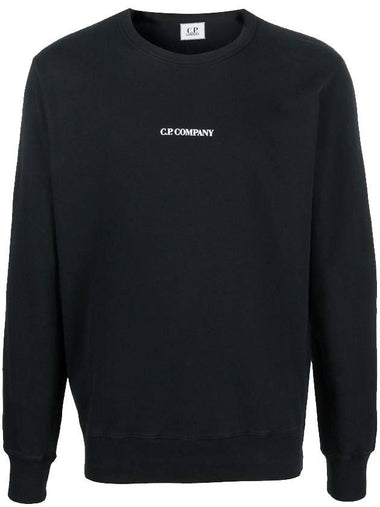 Light Fleece Small Logo Sweatshirt Black - CP COMPANY - BALAAN 1