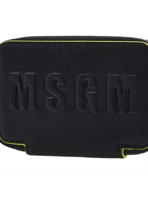 Logo Zip Around Half Wallet Black - MSGM - BALAAN 7