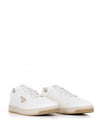 Downtown Nappa Leather Low Top Sneakers Ivory - PRADA - BALAAN 3