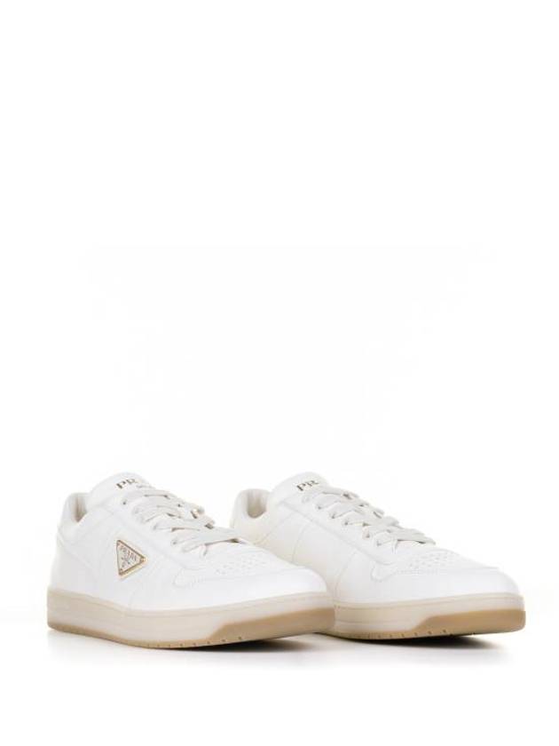 Downtown Nappa Leather Low Top Sneakers Ivory - PRADA - BALAAN 3