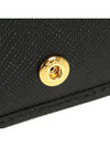 Gold Hardware Triangle Logo Saffiano Half Wallet Black - PRADA - BALAAN 10