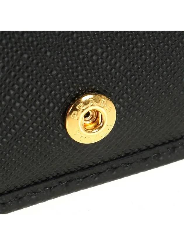 Gold Hardware Triangle Logo Saffiano Half Wallet Black - PRADA - BALAAN 10