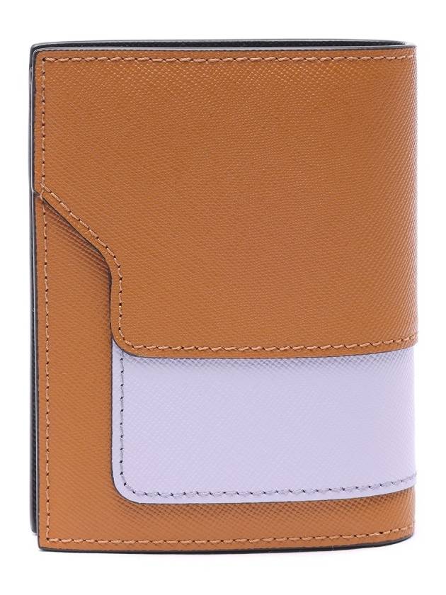 Two-tone Saffiano Coin Halfwallet Brown - MARNI - BALAAN.