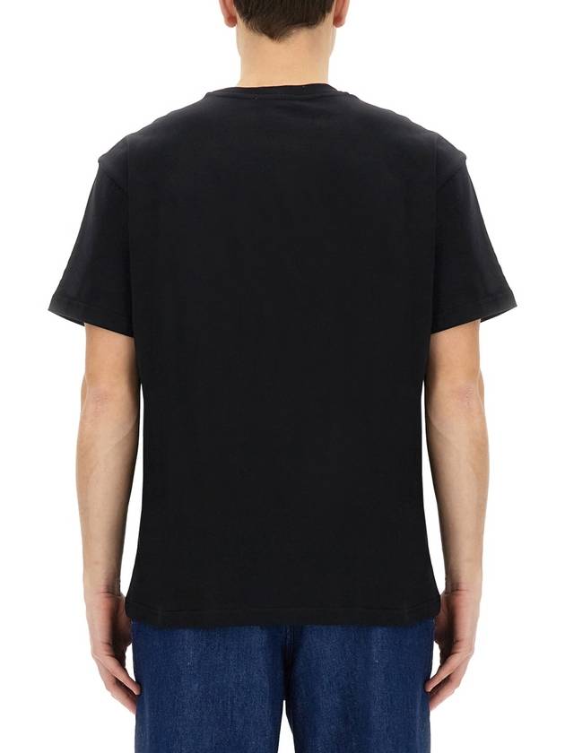 Embroidered Logo Cotton Short Sleeve T-Shirt Black - JW ANDERSON - BALAAN 4