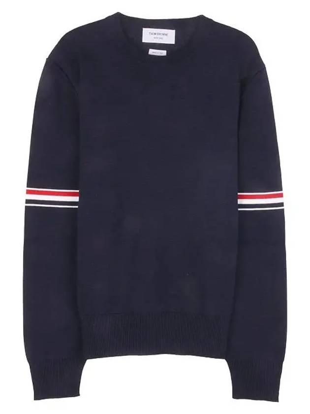 Men's Milan Stitch Armband Crew Neck Knit Top Navy - THOM BROWNE - BALAAN 2