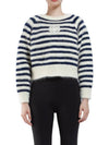 Crew Neck Marinière Mohair Knit Top Off White Navy - CELINE - BALAAN 2