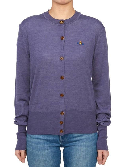 Bea Embroidered Logo Cardigan Purple - VIVIENNE WESTWOOD - BALAAN 2