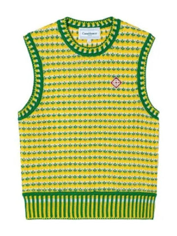 Zigzag knit vest green - CASABLANCA - BALAAN 1